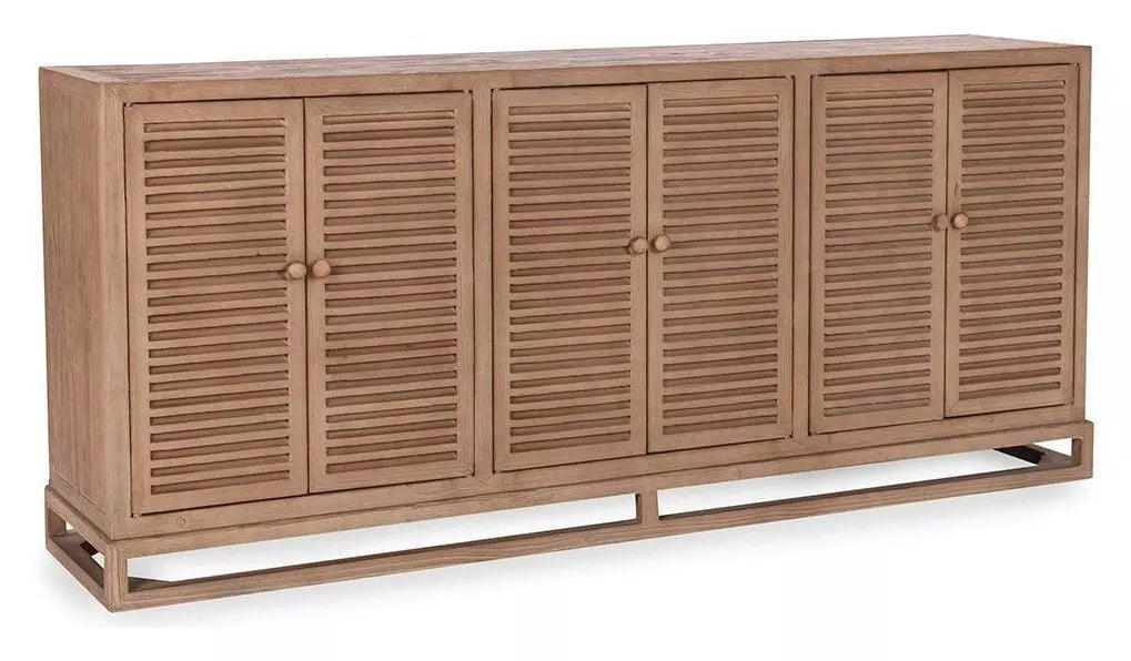Jolen 81" Reclaimed Pine 6-Door Buffet – Distressed Brown