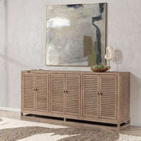 Jolen 81" Reclaimed Pine 6-Door Buffet – Distressed Brown