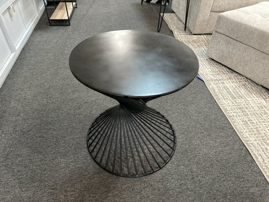 Bliss Gunmetal Steel Side Table with Twisted Iron Base