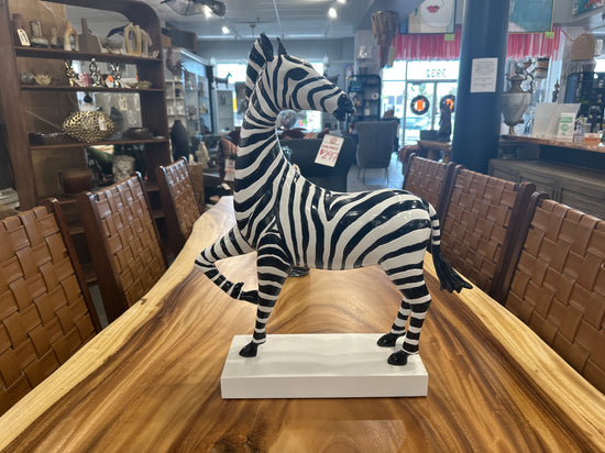 Happy Zebra Sculpture – Black & White