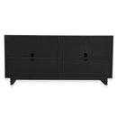 Anton 78" Reclaimed Wood 4-Door Cabinet – Black & Natural