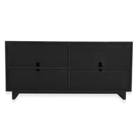 Anton 78" Reclaimed Wood 4-Door Cabinet – Black & Natural