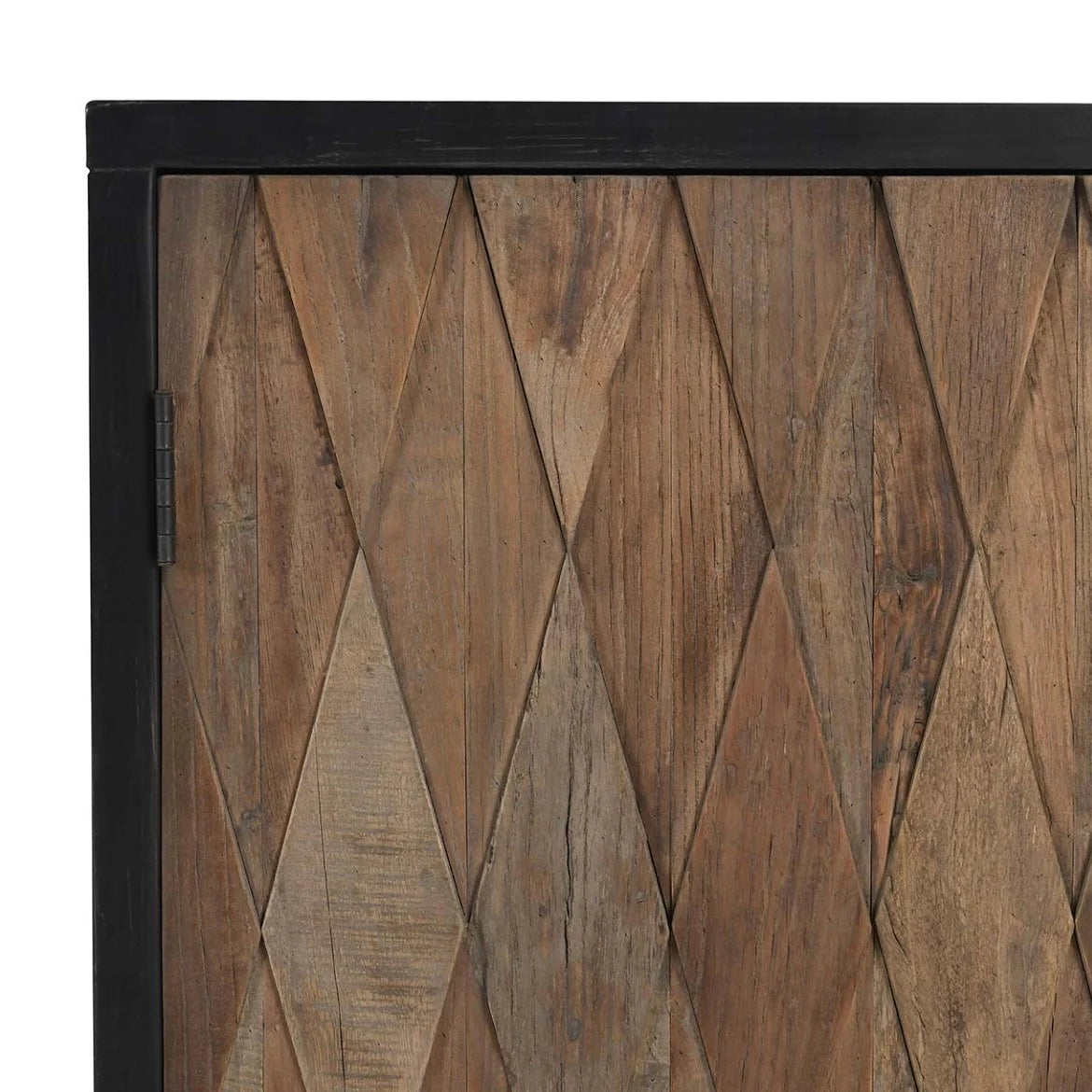 Anton 78" Reclaimed Wood 4-Door Cabinet – Black & Natural