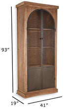 Arch Reclaimed Pine & Iron Cabinet – Medium Grey
