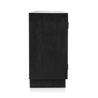 Anton 78" Reclaimed Wood 4-Door Cabinet – Black & Natural