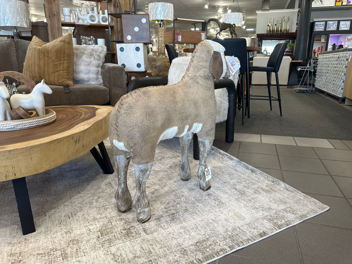 Vintage Style Sheep Relic – Wood & Fabric