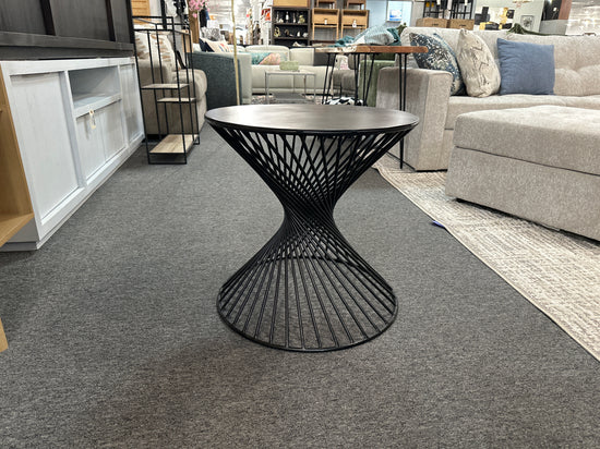Bliss Gunmetal Steel Side Table with Twisted Iron Base