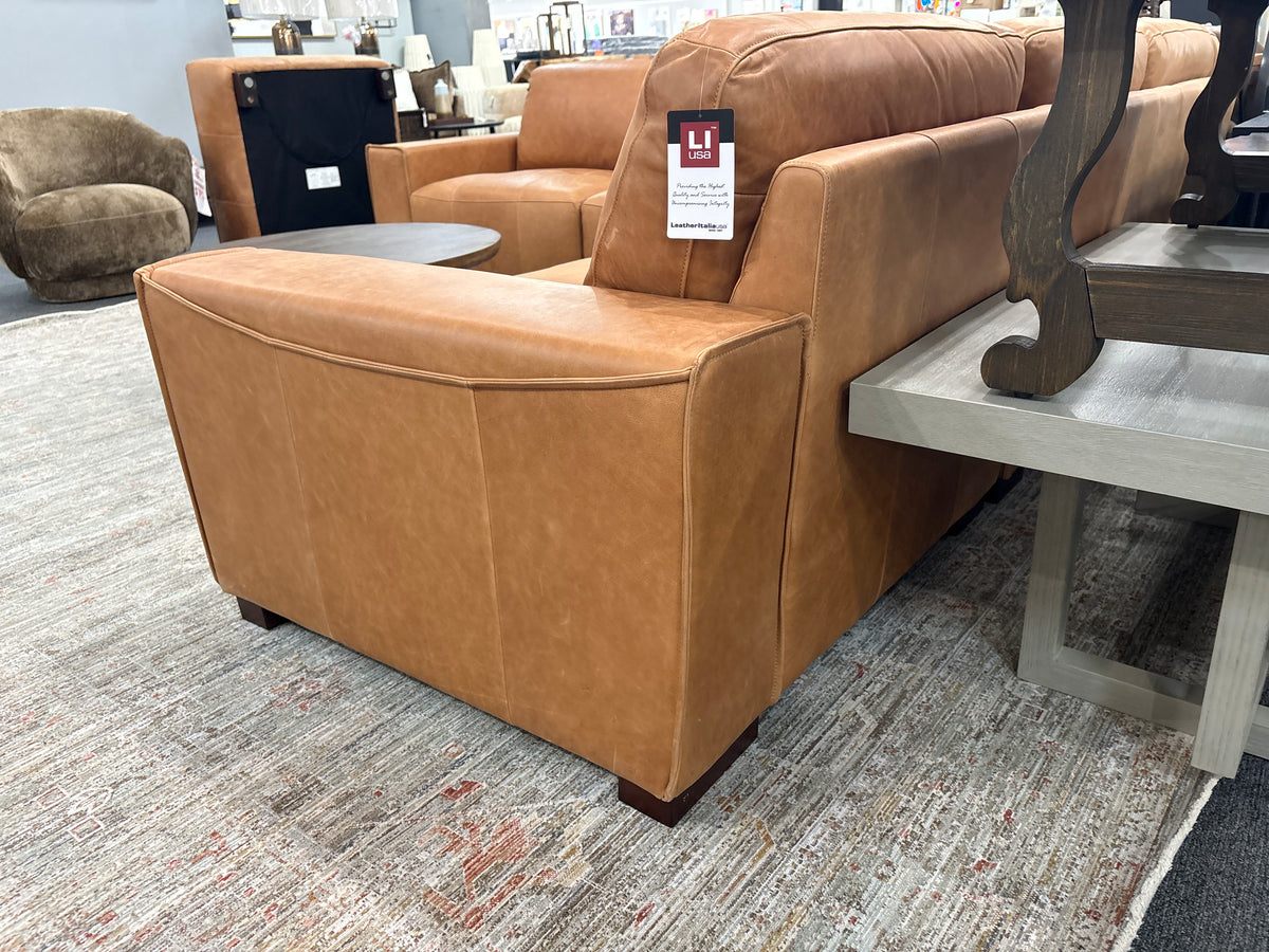 Maverick 5-Piece Leather Sectional – Saddle