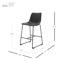 Vesta Faux Leather Counter Stools - Set of 2