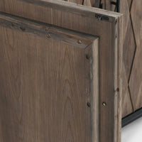 Anton 78" Reclaimed Wood 4-Door Cabinet – Black & Natural