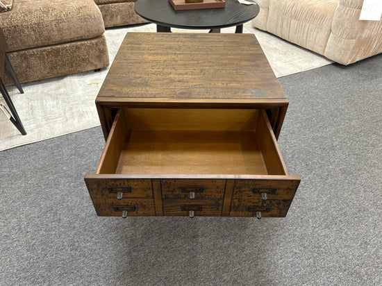 Boone Rustic End / Bedside Table with Storage Drawer