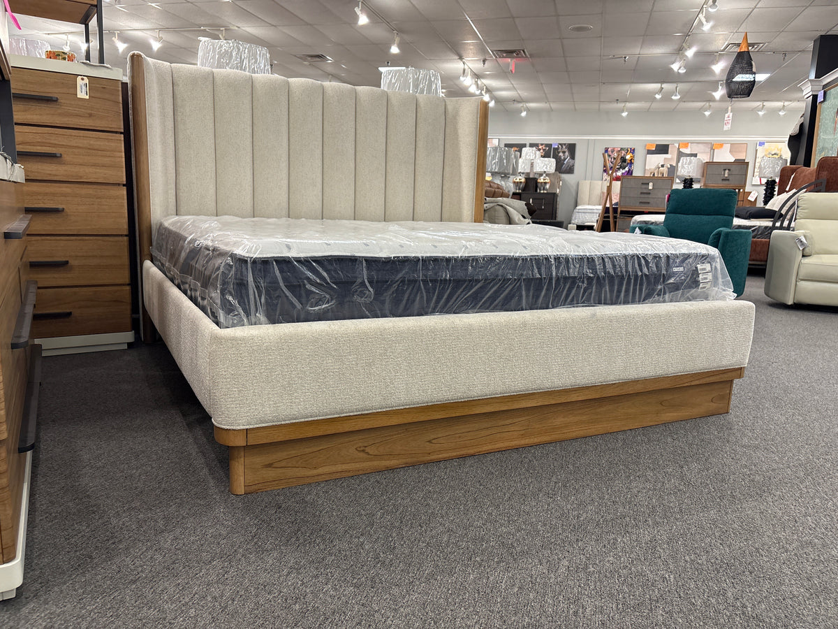 King Portico Wing Upholstered Bed