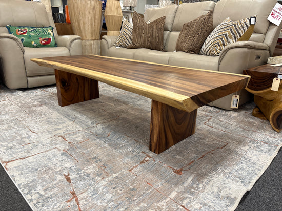 72" Live Edge Teak Wood Coffee Table