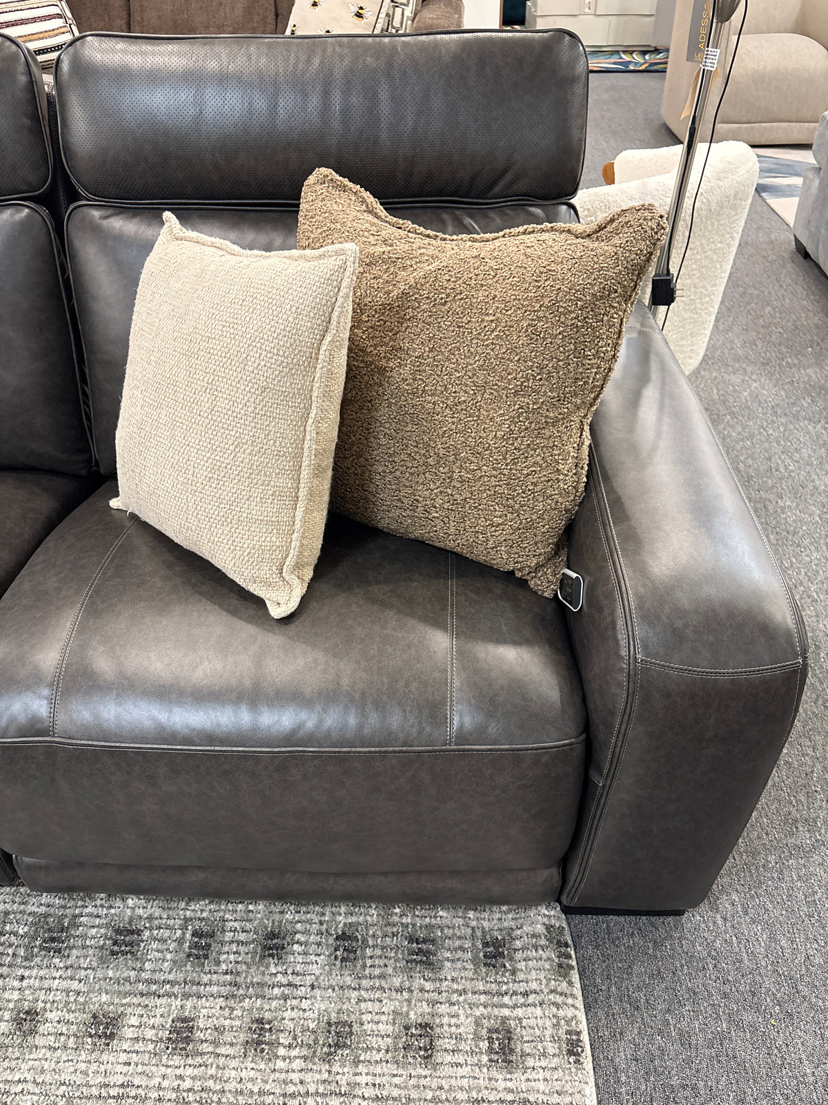 Zeppelin Leather Power Reclining Sectional with Immersive Sound