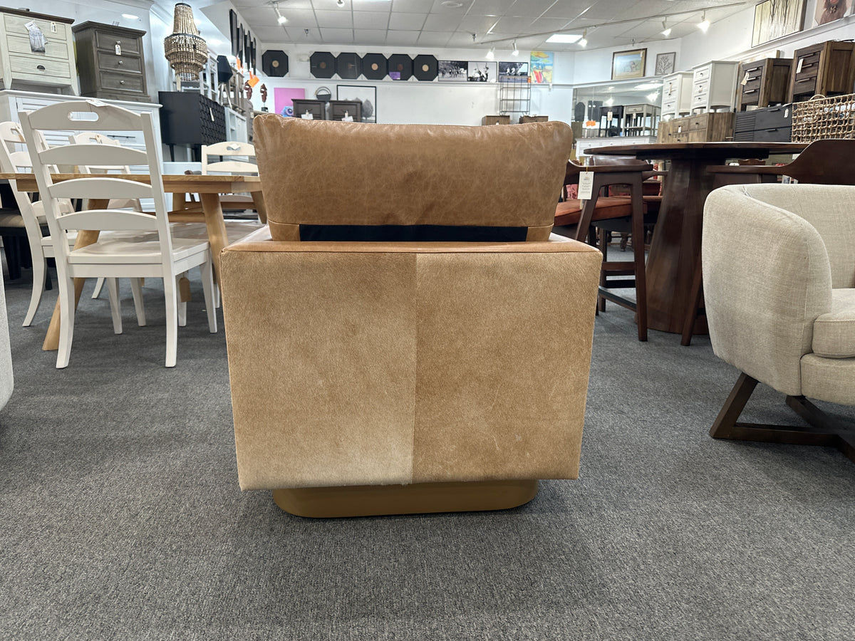 Lathe Leather/Hide Accent Chair