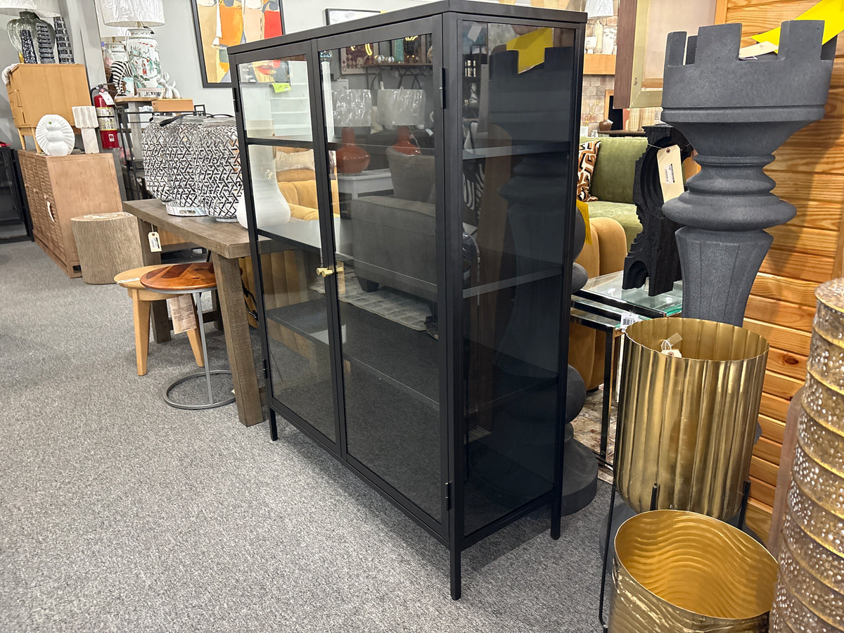 Carmel 55" Glass Display Cabinet – Black