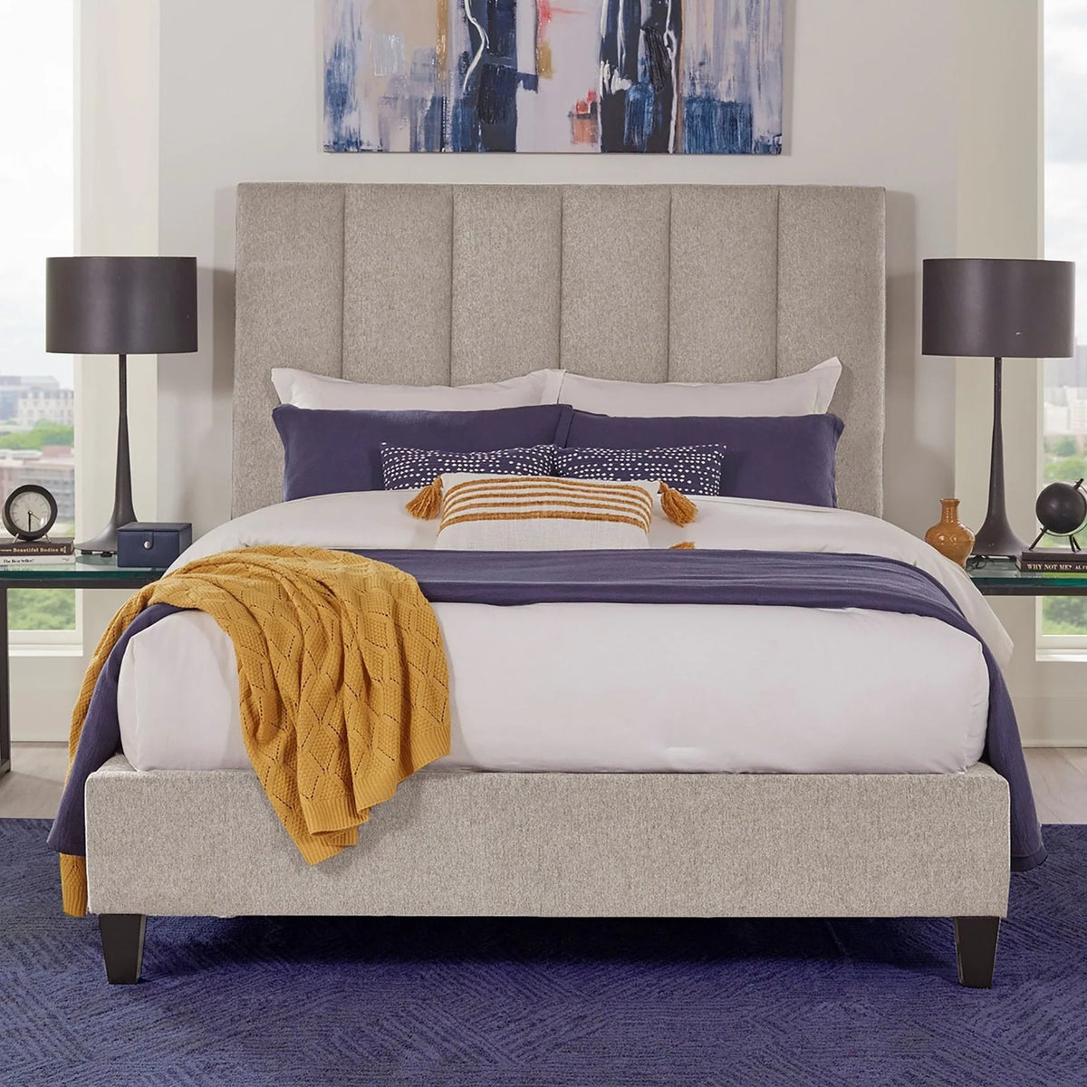 Avery Dune Upholstered Chenille Bed