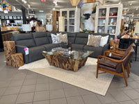 Power Reclining Leather Sectional with Power Headrests Adell Series