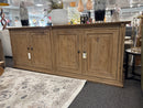 Josephine 95" 4-Door Reclaimed Pine Cabinet – Warm Natural