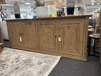 Josephine 95" 4-Door Reclaimed Pine Cabinet – Warm Natural