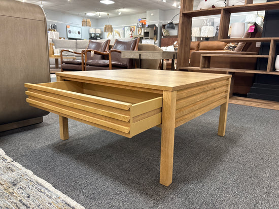 Julian Square Coffee Table with Drawer – Light Oak