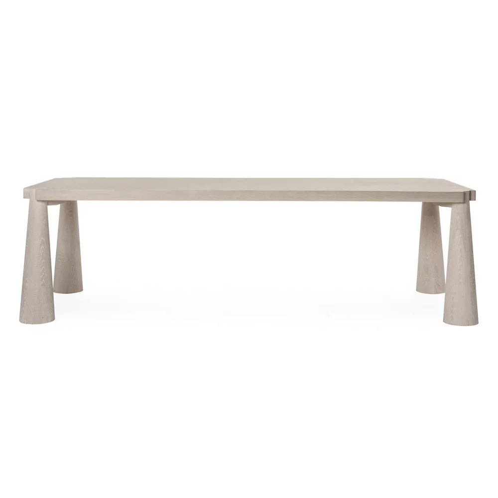 Classic Home Atrop 102" Solid Oak Dining Table – Milk White