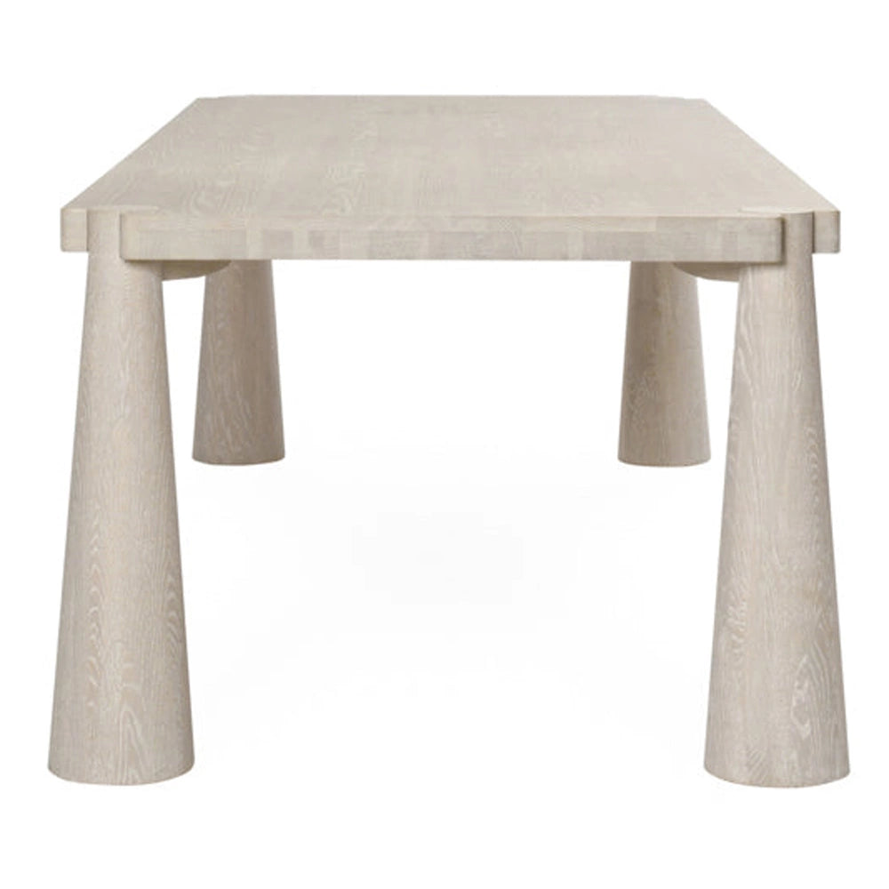 Classic Home Atrop 102" Solid Oak Dining Table – Milk White