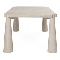 Classic Home Atrop 102" Solid Oak Dining Table – Milk White
