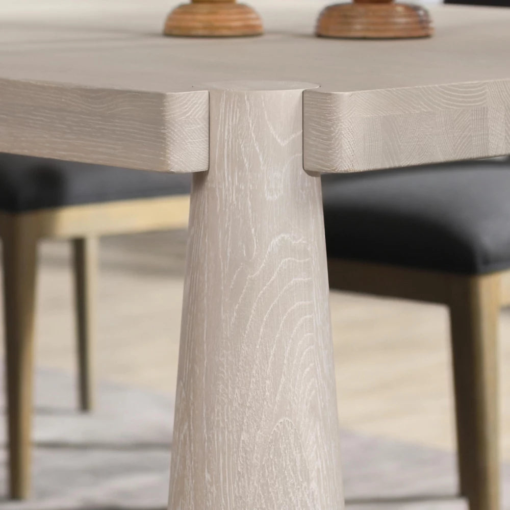 Classic Home Atrop 102" Solid Oak Dining Table – Milk White