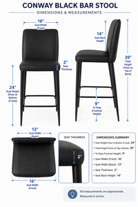 Conway Black Barstool