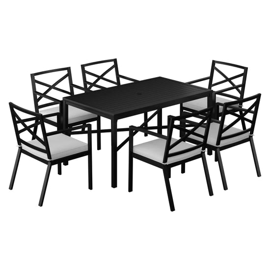 Black Outdoor Dining Table Set