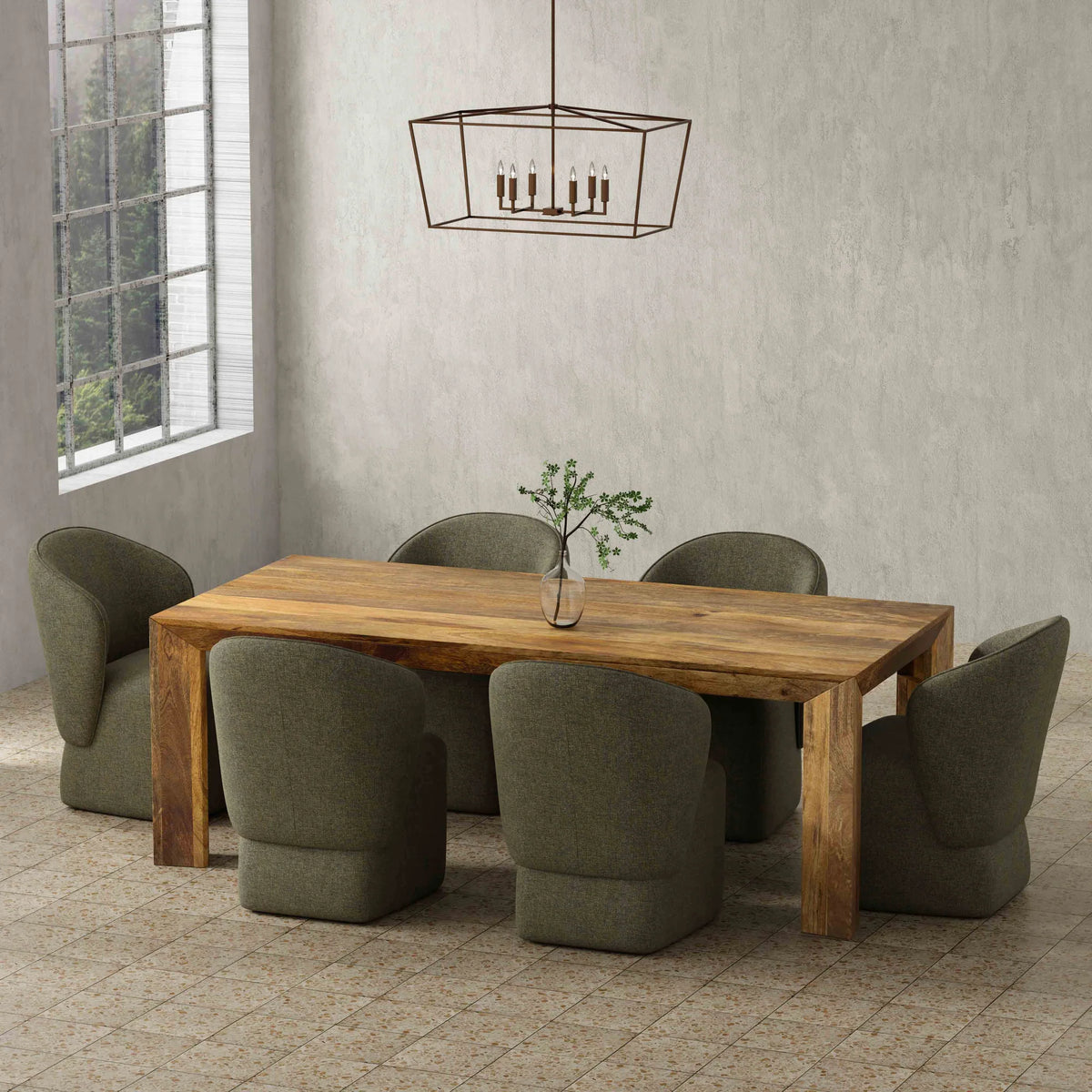 Crossings Downtown 86" Solid Mango Rectangular Dining Table – Amber