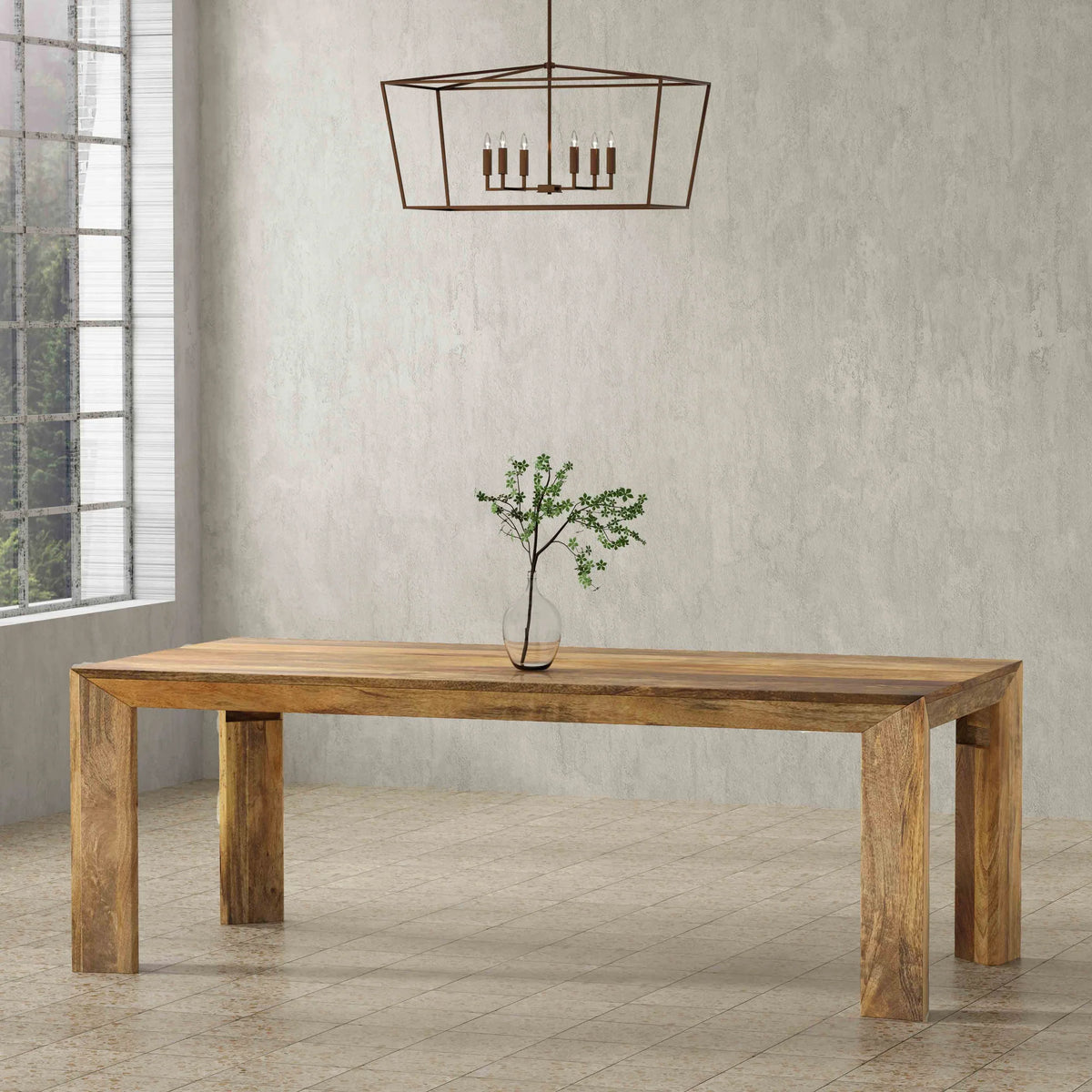 Crossings Downtown 86" Solid Mango Rectangular Dining Table – Amber