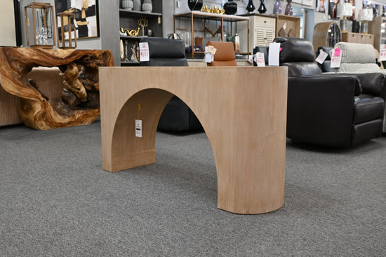 Berlin Brushed White Sculptural Console Table