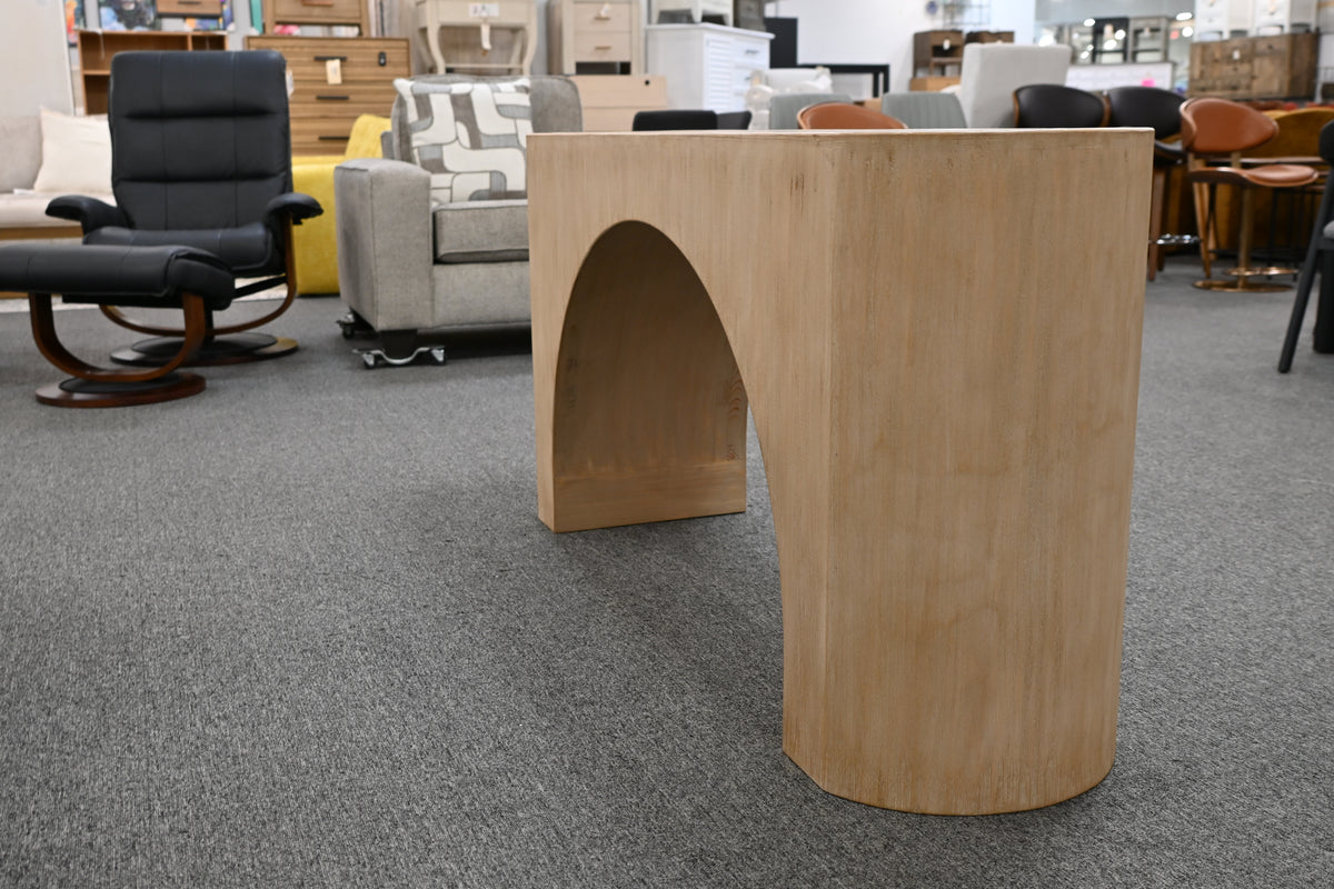Berlin Brushed White Sculptural Console Table