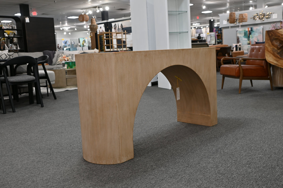 Berlin Brushed White Sculptural Console Table