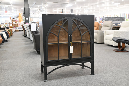 Victoria Black Arched Glass 2-Door Display Cabinet