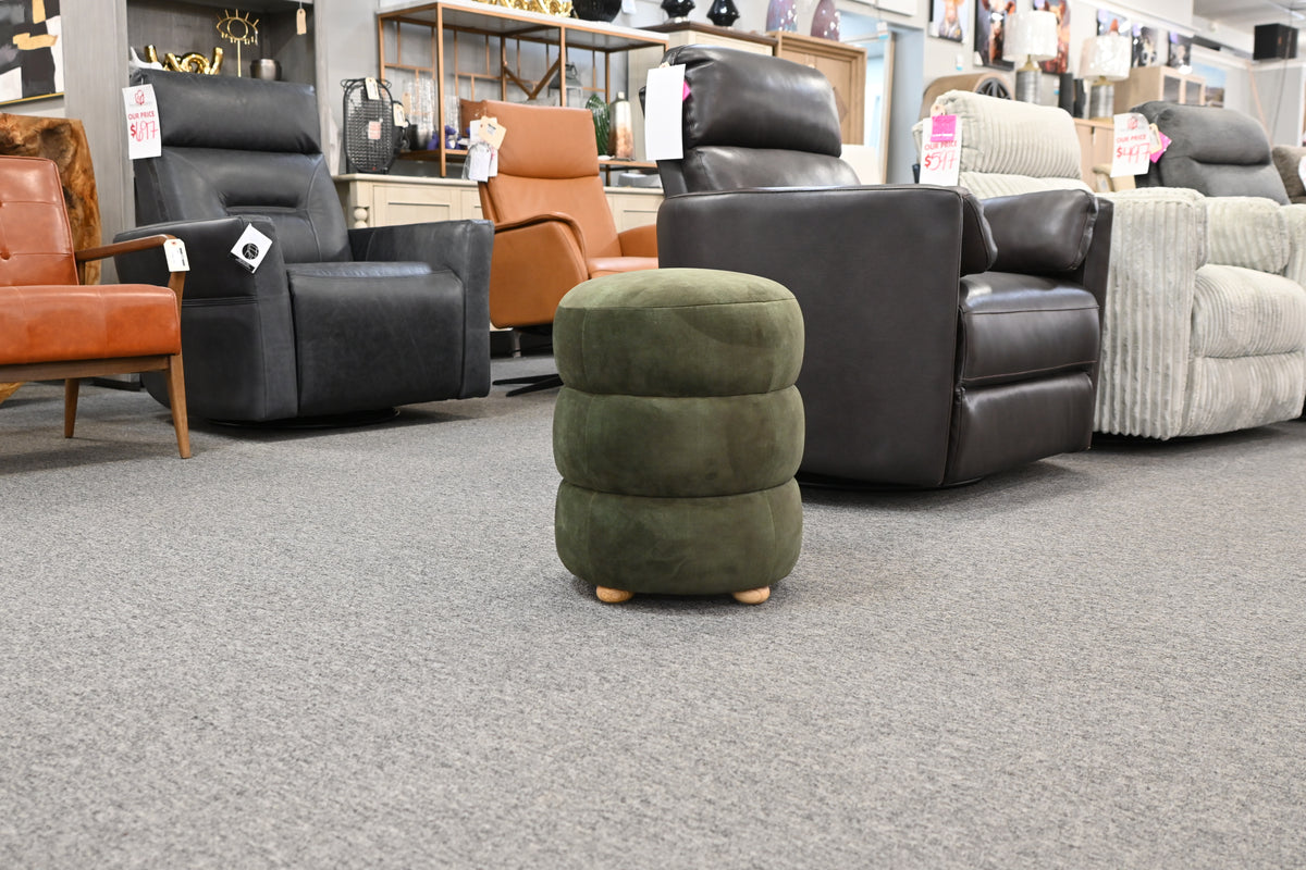 Cami Rainforest Green Sculptural Accent Ottoman