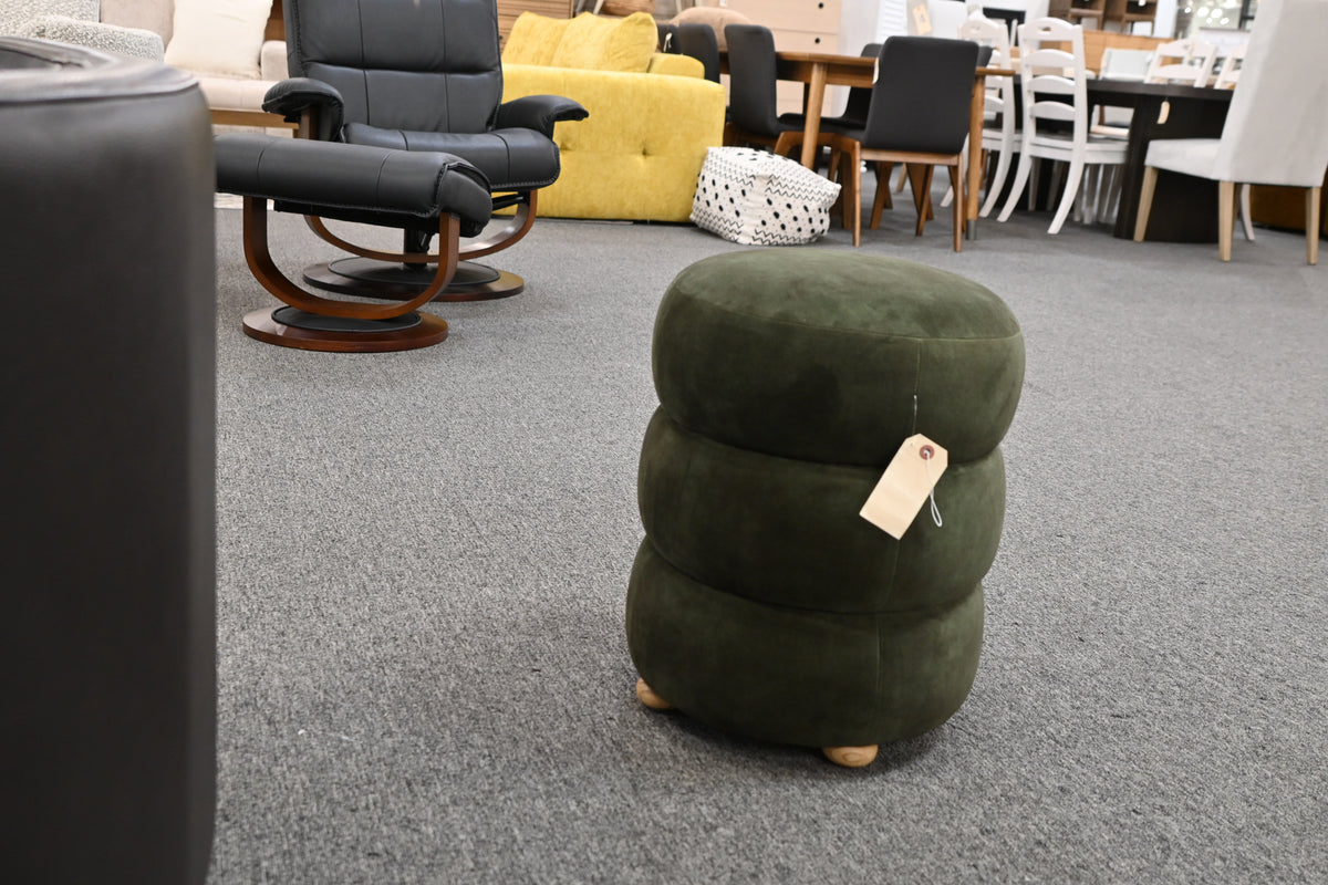 Cami Rainforest Green Sculptural Accent Ottoman