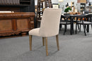 Parkson Upholstered Dining Chair – Beige with Nailhead Trim