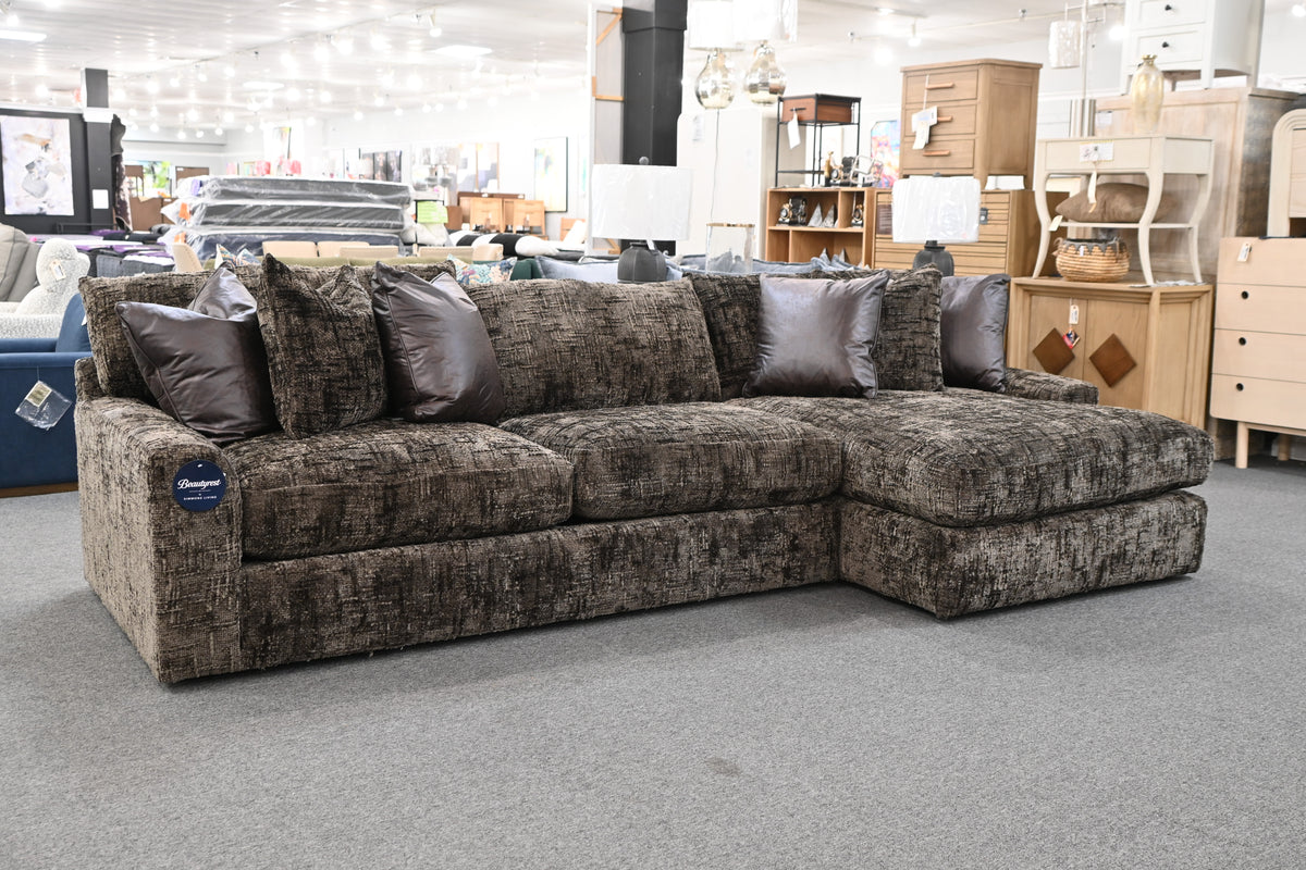 Anya 2-Piece Chaise Sectional – Luscious Chocolate