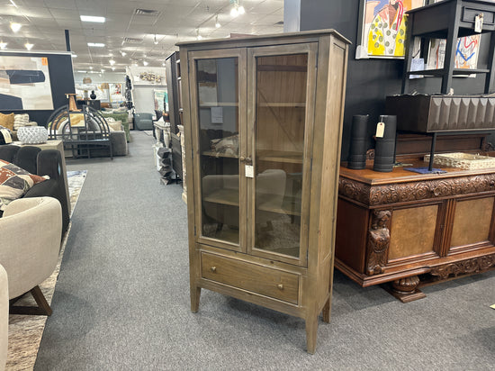 Camille Limewashed Cabinet with Glass Front