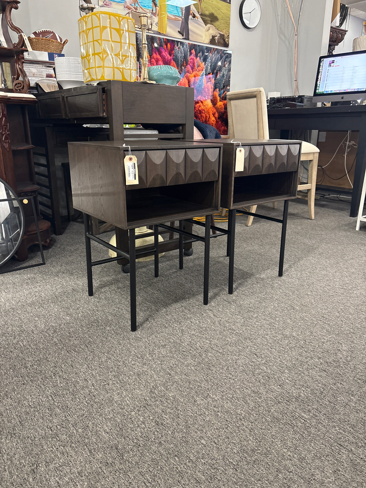 Latina Side Table with Drawer — Dark Oak