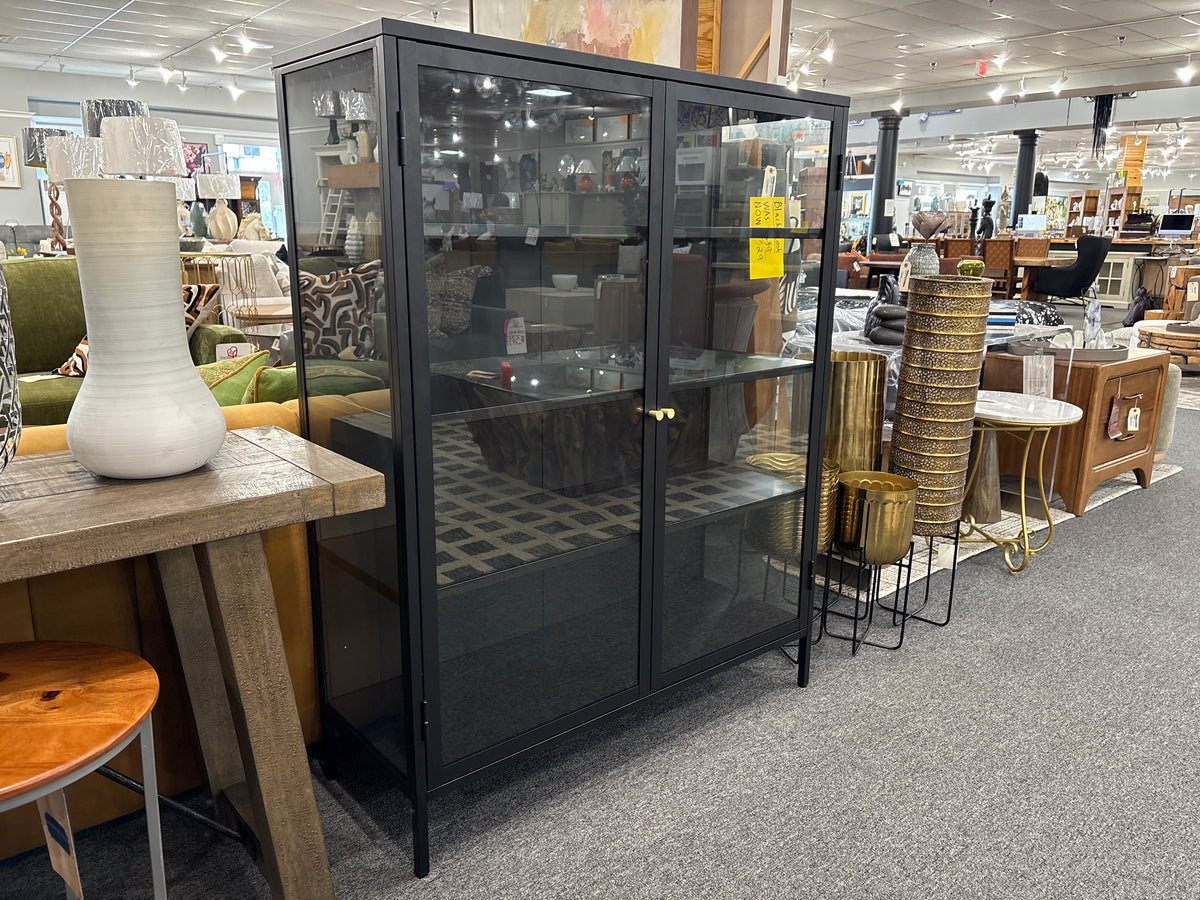 Carmel 55" Glass Display Cabinet – Black