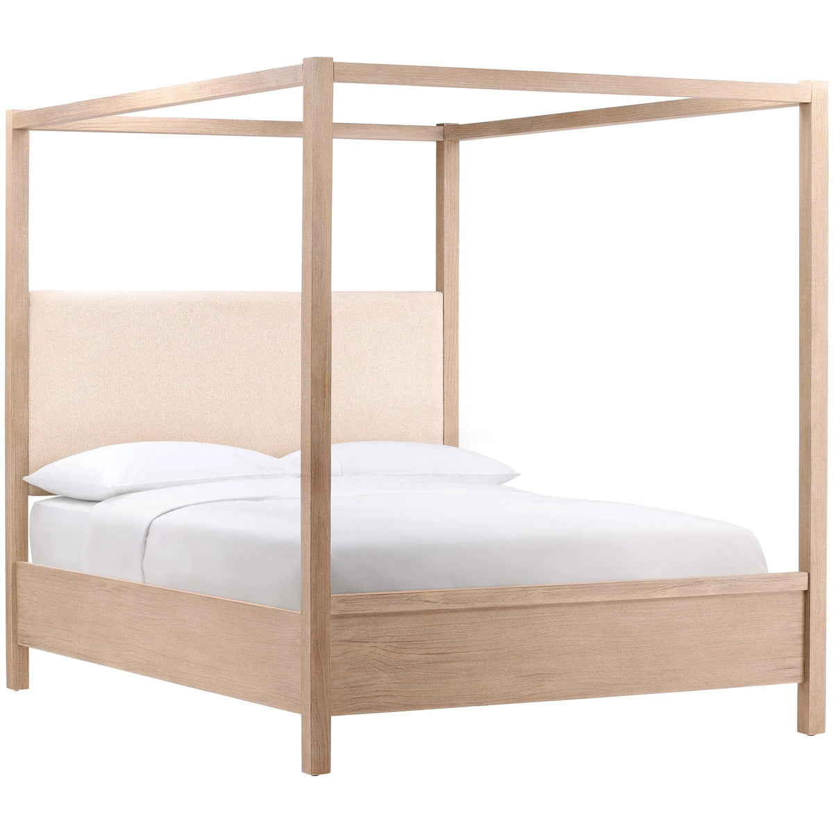 Emmalyn Upholstered Canopy Bed in Light Warm Wash