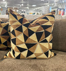 Prismatic Throw Pillow – Brown, Gold & Black – 22” Square