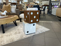 Roll the Dice Wooden Accent Table – Natural Wood & Whitewash