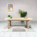 Haru 70"–102" Solid Acacia Extension Dining Table – Sand Wash