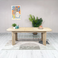 Haru 70"–102" Solid Acacia Extension Dining Table – Sand Wash