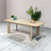 Haru 70"–102" Solid Acacia Extension Dining Table – Sand Wash